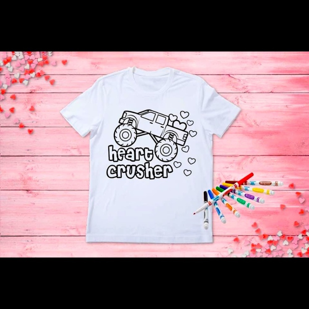 Colorable Valentines Day Shirts - Picture 3 of 4